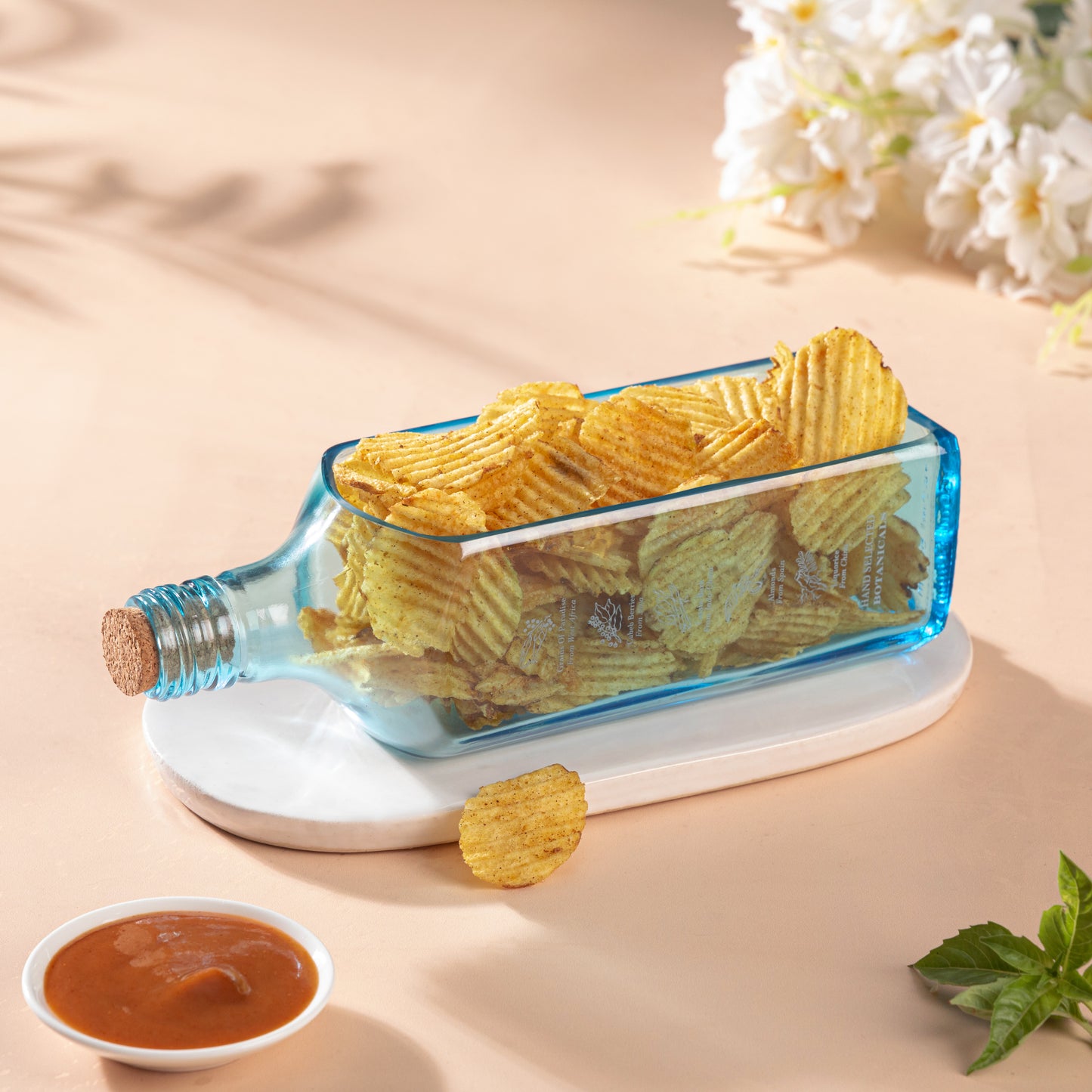 Pack Of 3 Bombay Sapphire Platter With Glasses For Drinking Beer Juice Whisky Cocktail Bar Glasses