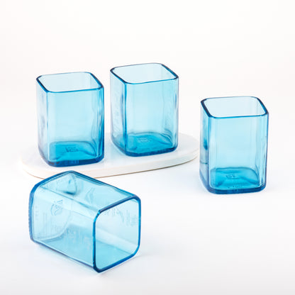 Pack Of 4 Bombay Sapphire Glasses Drinking Juice,Bourbon,Whisky,Cocktails,Mocktail Transparent Up-Cycled Eco-Friendly Glasses Perfect For Home,Restaurants And Parties Dishwasher Safe