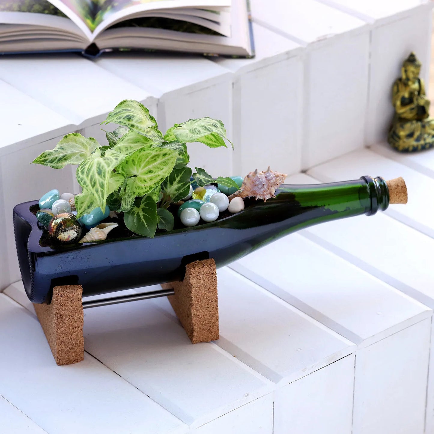 Champagne Bottle Planter for Living Room Bedroom Display Plant Planter Pot Terrace, Garden Suitable for Home