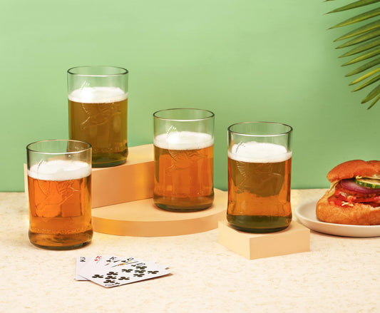 Pack Of 6 Kingfisher Glasses Drinking  Perfect For Home, Restaurants And Parties Dishwasher Safe