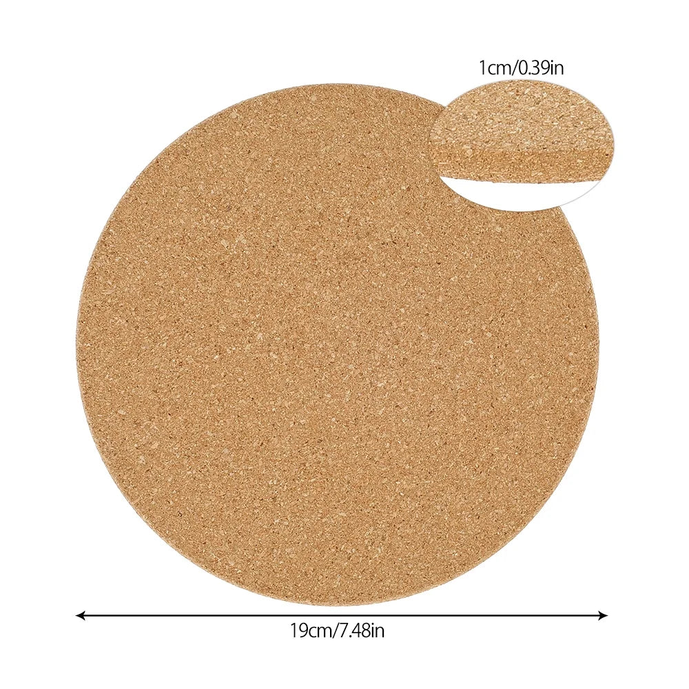 PACK OF 2 Cork Eco-Friendly Cork Trivets Heat Resistant Hot Pots mat and Pans 18 cm Round Mats for Kitchen Countertop Table