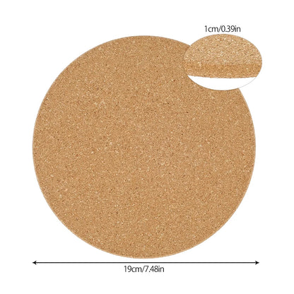 PACK OF 2 Cork Eco-Friendly Cork Trivets Heat Resistant Hot Pots mat and Pans 18 cm Round Mats for Kitchen Countertop Table