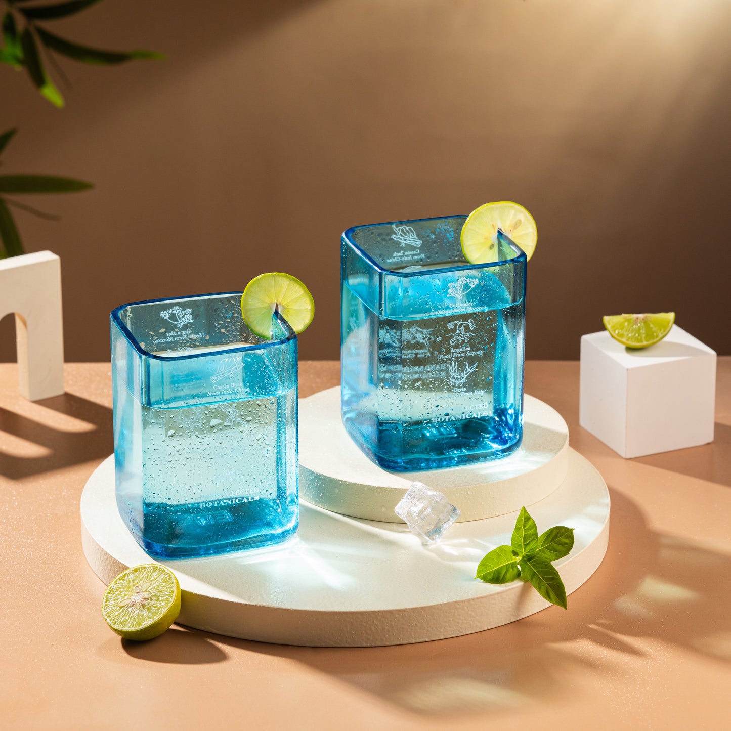 Pack Of 2 Bombay Sapphire Glasses Drinking Juice,Bourbon,Whisky,Cocktails,Mocktail Transparent Up-Cycled Eco-Friendly Glasses Perfect For Home,Restaurants And Parties Dishwasher Safe