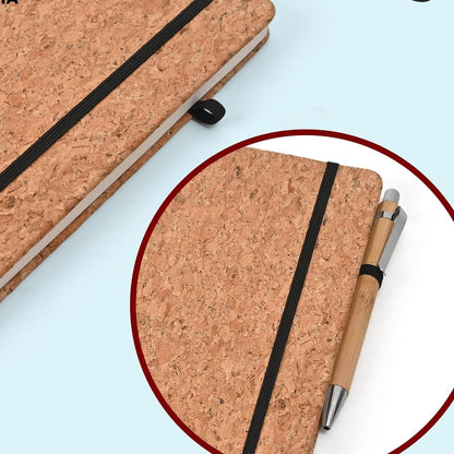 Eco-Friendly Cork Diary – 190 Pages | A5 Size Notebook with Pen Holder