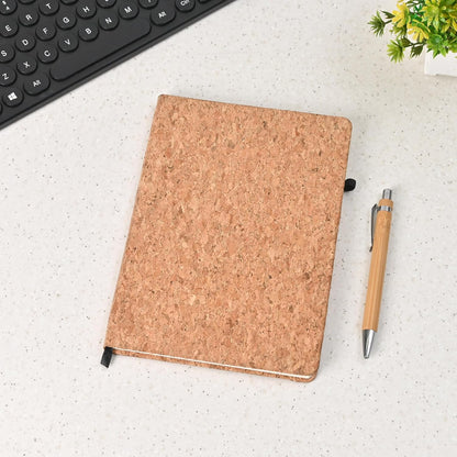 Eco-Friendly Cork Diary – 190 Pages | A5 Size Notebook with Pen Holder