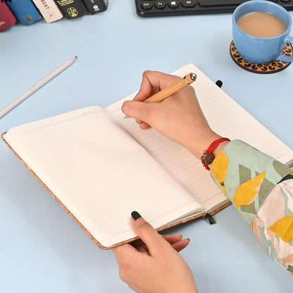 Eco-Friendly Cork Diary – 190 Pages | A5 Size Notebook with Pen Holder