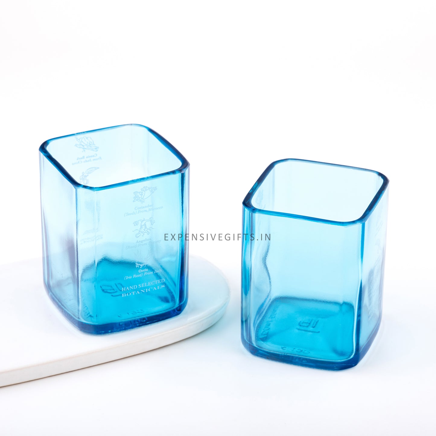 Pack Of 2 Bombay Sapphire Glasses Drinking Juice,Bourbon,Whisky,Cocktails,Mocktail Transparent Up-Cycled Eco-Friendly Glasses Perfect For Home,Restaurants And Parties Dishwasher Safe