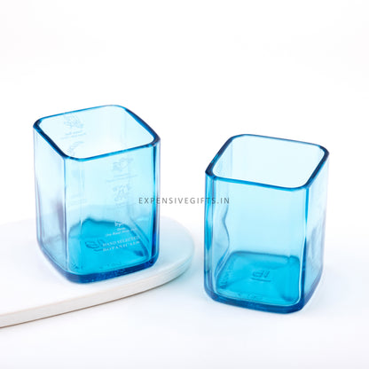 Pack Of 2 Bombay Sapphire Glasses Drinking Juice,Bourbon,Whisky,Cocktails,Mocktail Transparent Up-Cycled Eco-Friendly Glasses Perfect For Home,Restaurants And Parties Dishwasher Safe