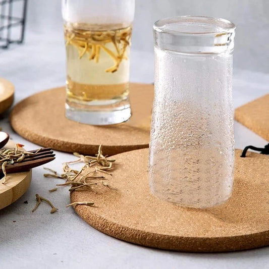 PACK OF 2 Cork Eco-Friendly Cork Trivets Heat Resistant Hot Pots mat and Pans 18 cm Round Mats for Kitchen Countertop Table
