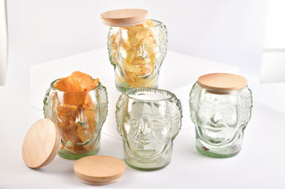 Pack Of 4 Old Monk Big face Jars