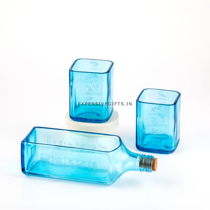 Pack Of 3 Bombay Sapphire Platter With Glasses For Drinking Beer Juice Whisky Cocktail Bar Glasses