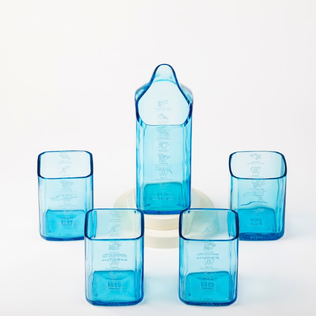 Pack Of 5 Bombay Sapphire Premium Jug With Glasses Drinking Drinking Juice, Bourbon, Whisky, Cocktails  Eco-Friendly Perfect For Home, Restaurants And Parties Dishwasher Safe