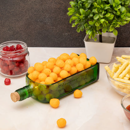 Jagermeister Bottle Platter Glass Serving Platter, Environment Friendly Tableware,Sustainable For Any Occasion