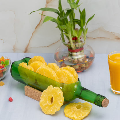 Wine Bottle Platter Glass Serving Platter with Cork Base