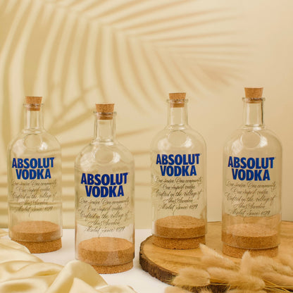 Pack Of 4 Absolute Down Cut Bottle Jars With Cork Lids
