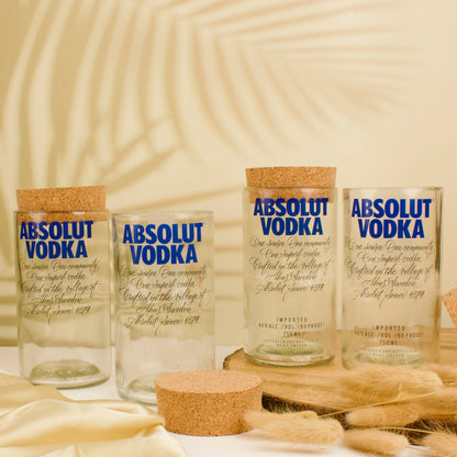 Pack Of 4  Absolute Top Cut Bottle Jars With Cork