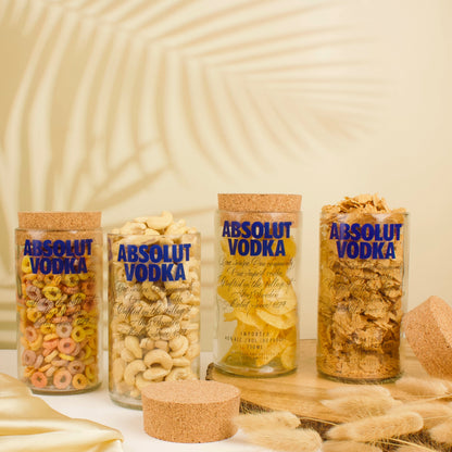 Pack Of 4  Absolute Top Cut Bottle Jars With Cork