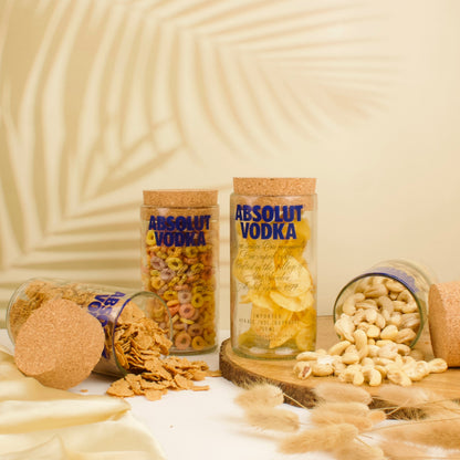 Pack Of 4  Absolute Top Cut Bottle Jars With Cork