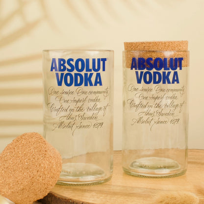 Pack Of 2  Absolute Top Cut Bottle Jars With Cork Lids  Storage Jar