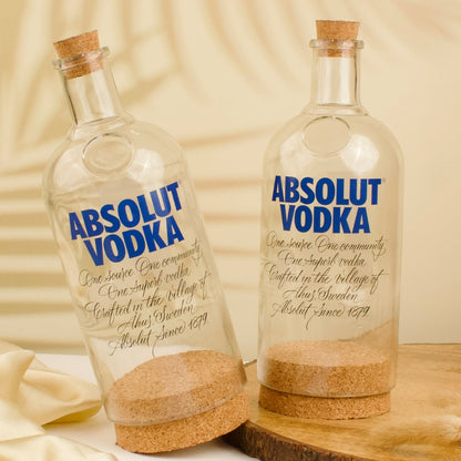 Pack Of 2 Absolute Down Cut Bottle Jars With Cork Lid