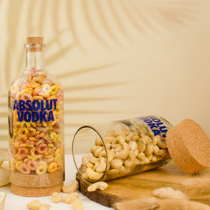 Pack Of 2 Absolute Down Cut Bottle Jars With Cork Lid