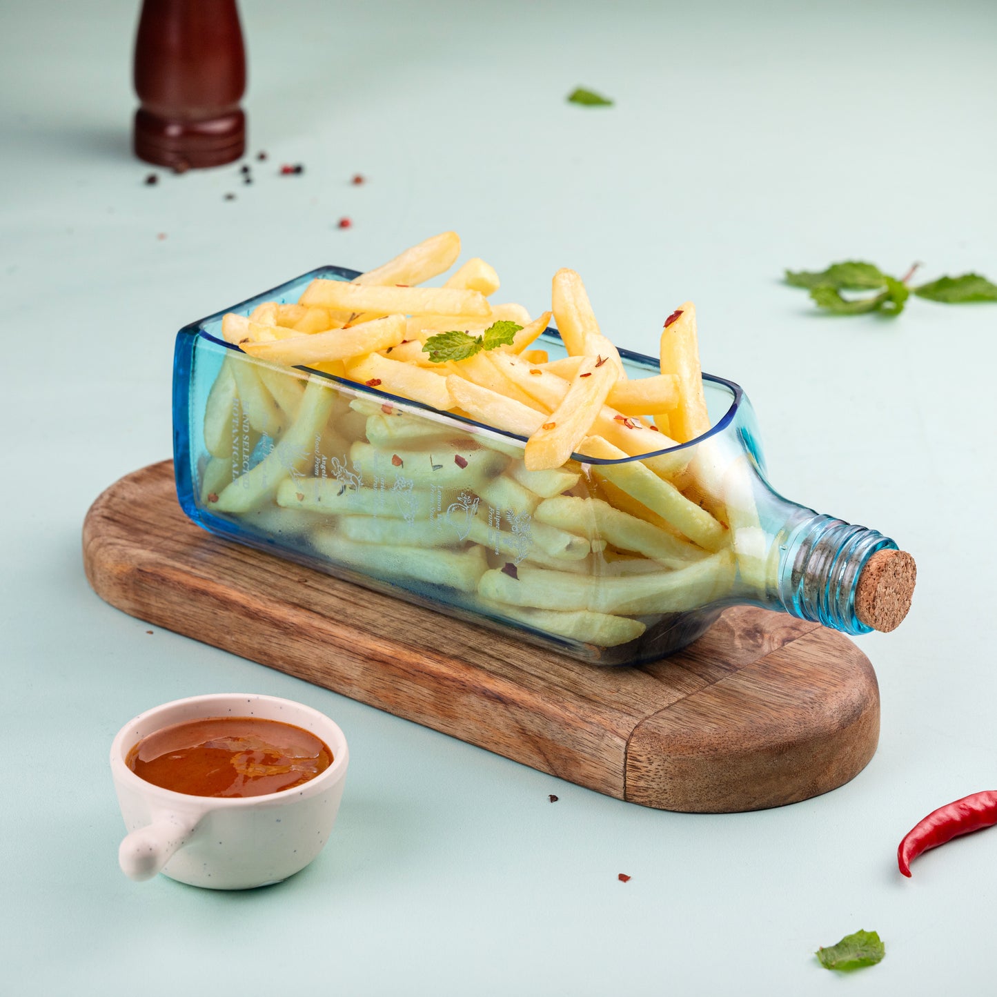 Bombay Sapphire Bottle Platter Sustainable For Any Occasion, Upcycled Platter, Serving Tray For Home, Cafes, Restaurants And Bars