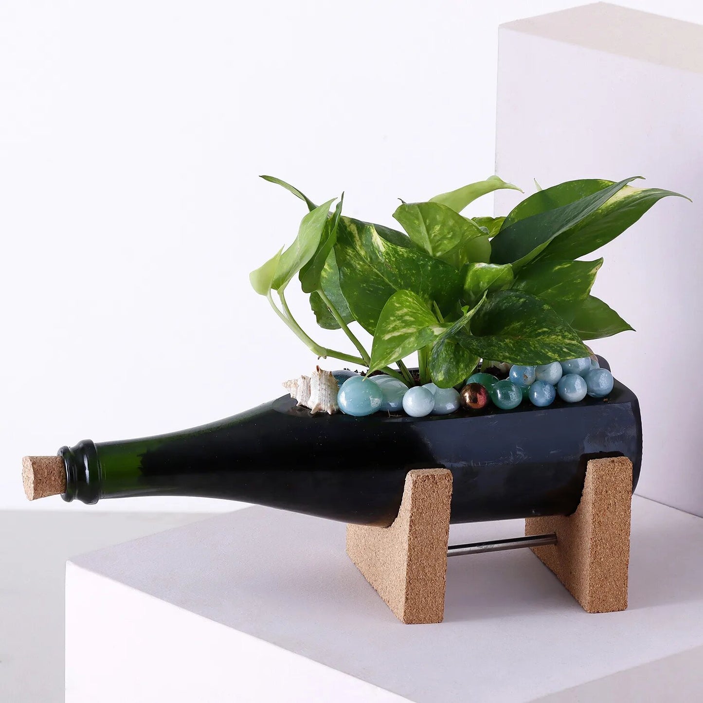 Champagne Bottle Planter for Living Room Bedroom Display Plant Planter Pot Terrace, Garden Suitable for Home