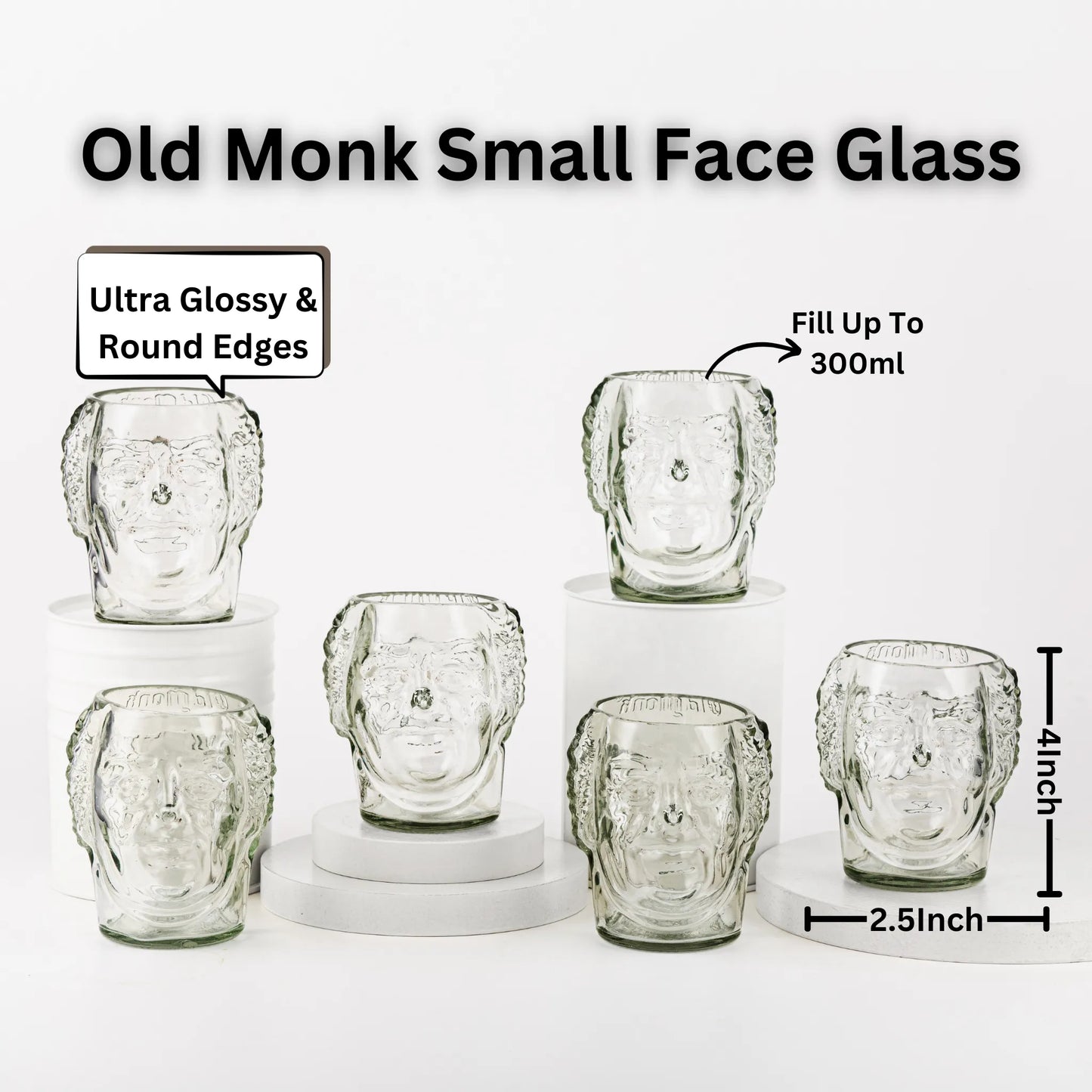 Pack Of 6 Old Monk Glasses 300Ml Drinking Perfect For Home Restaurants And Parties Dishwasher Safe