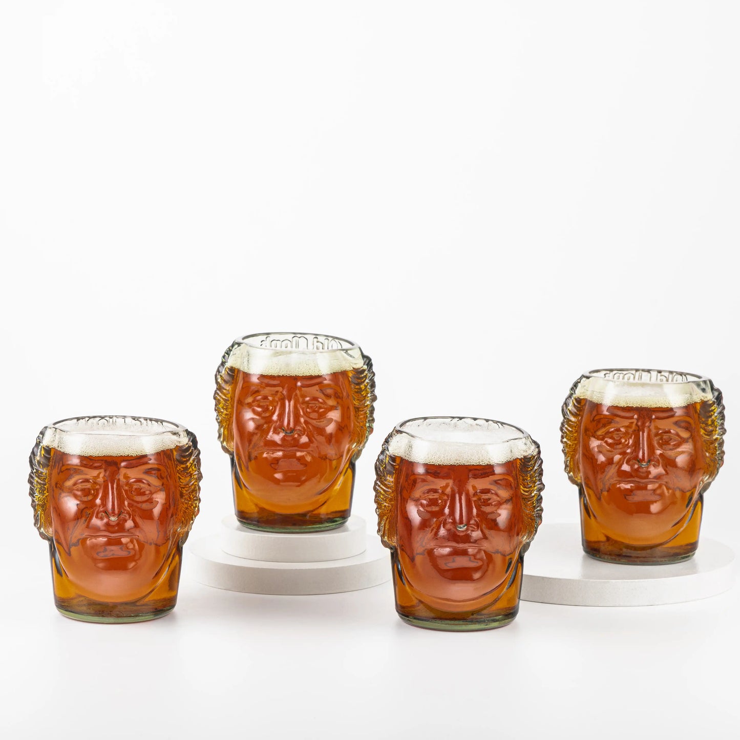 Pack Of 4 Old Monk Big Face Glasses Extra Large 600Ml Drinking Perfect For Home, Restaurants And Parties Dishwasher Safe