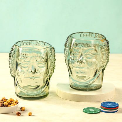 Pack Of 2 Old Monk Big Face Glasses Extra Large 600Ml Drinking Perfect For Home, Restaurants And Parties Dishwasher Safe