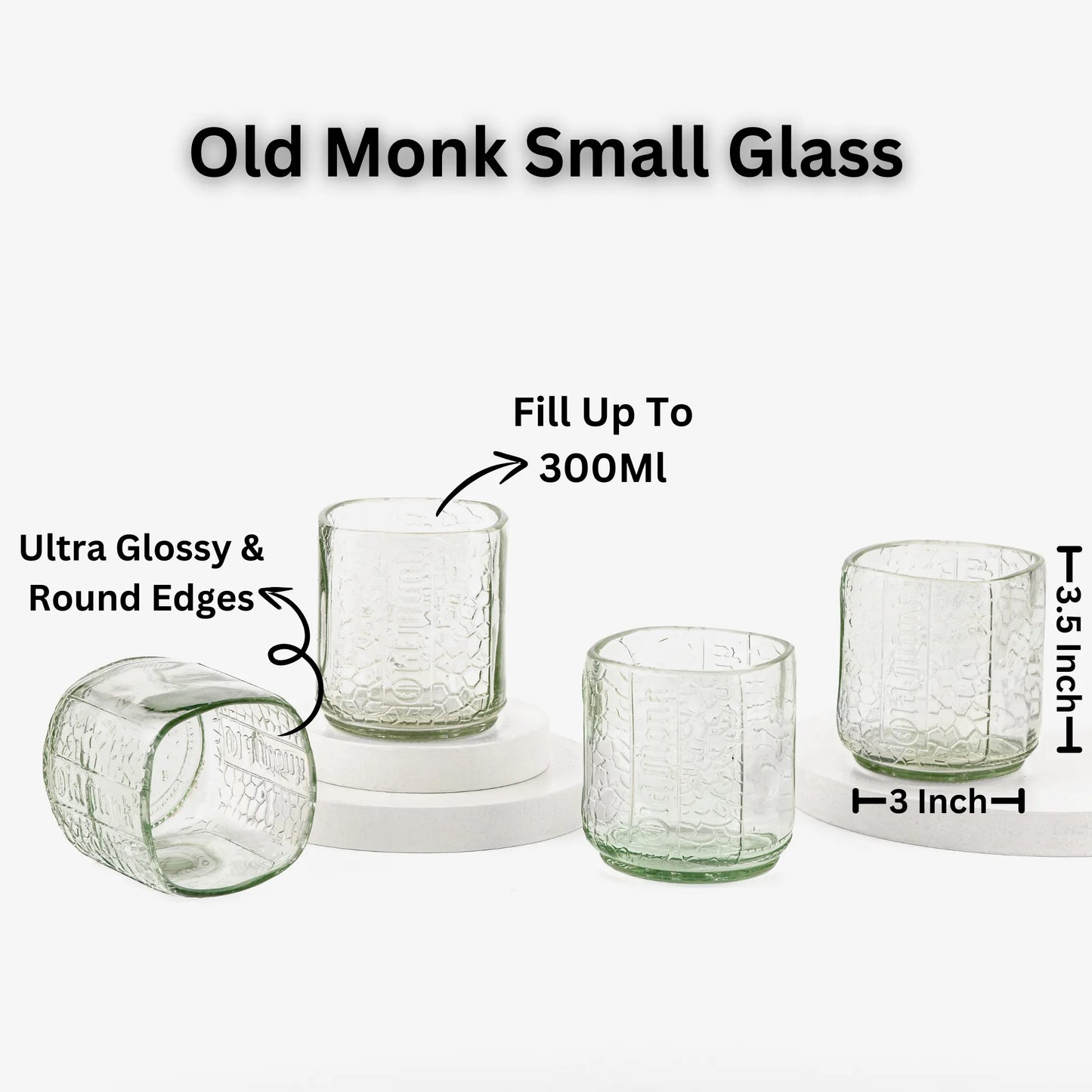 Pack Of 4 Old Monk Glasses 300Ml Drinking Perfect For Home Restaurants And Parties Dishwasher Safe