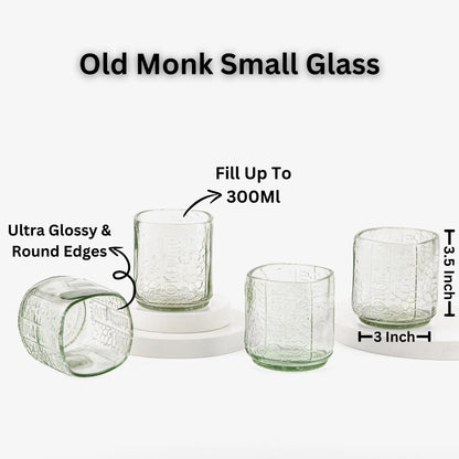 Pack Of 4 Old Monk Glasses 300Ml Drinking Perfect For Home Restaurants And Parties Dishwasher Safe