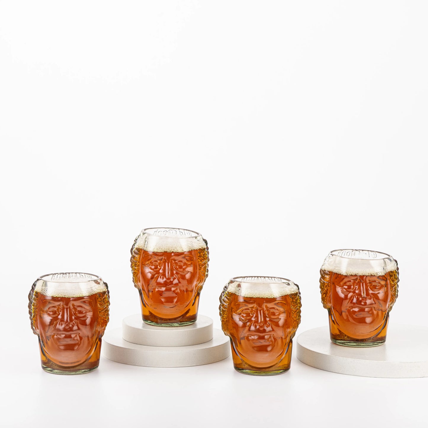 Pack of 4 Old monk Face Glass 300Ml For Drinking, Perfect For Home Restaurants Parties